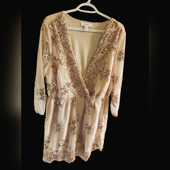 Forever 21 size 2X dusty pink and rose gold sequin dress - Picture 1 of 4